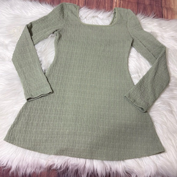 art class Other - Art Class Sage Green Ribbed Long Sleeve Square Neck Dress| Girls Size S (6/7)